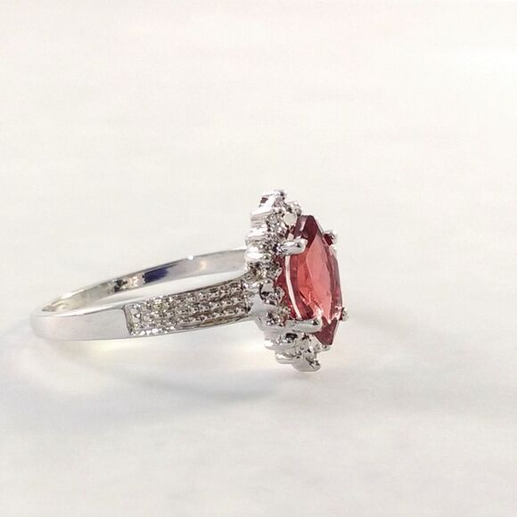 Garnet Marquise Ring Sterling Silver Size 7 - Picture 8 of 8